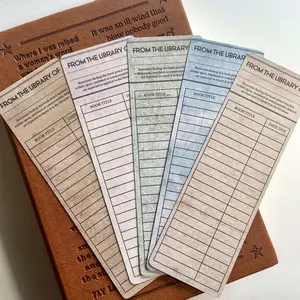 Library Card Bookmark, Vintage Reading Tracker, Double-Sided Reader Journal Log