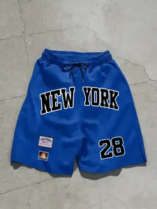 Super sized New York 28 pattern black shorts | Essential for summer streetwear in 2026 | Elastic waist comfortable men's and women's casual shorts | Y2K aesthetic New York street style | Soft fabric suitable for beaches, daily clothing, and TikTok OOTD |