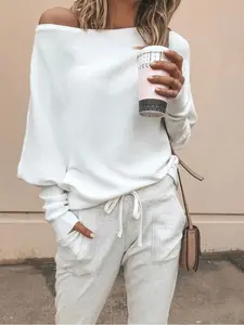 Full Size One-Shoulder Ribbed Sweater Plus Size
