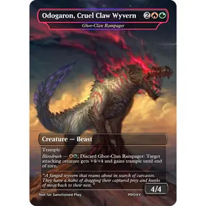 GhostDogProxies Odogaron Cruel Claw Wyvern Ghor-Clan Rampager MTG Proxy Video Games Monster Hunter Wilds Custom Art Cardstock 2.5 x 3.5 Inches