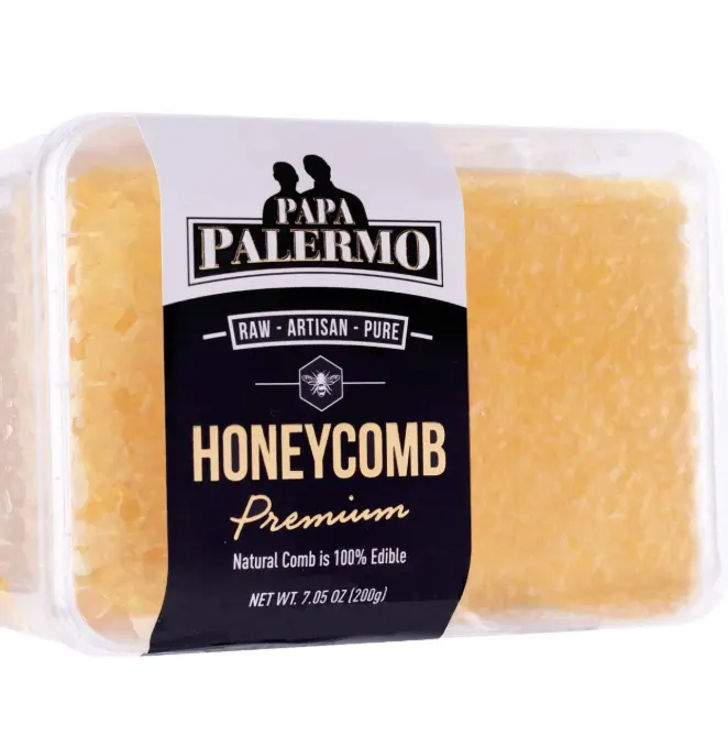 Papa Palermo Honeycomb 100% Edible, All-Natural, Gourmet Raw Honeycomb, No Additives, No Preservatives - 7.05 oz