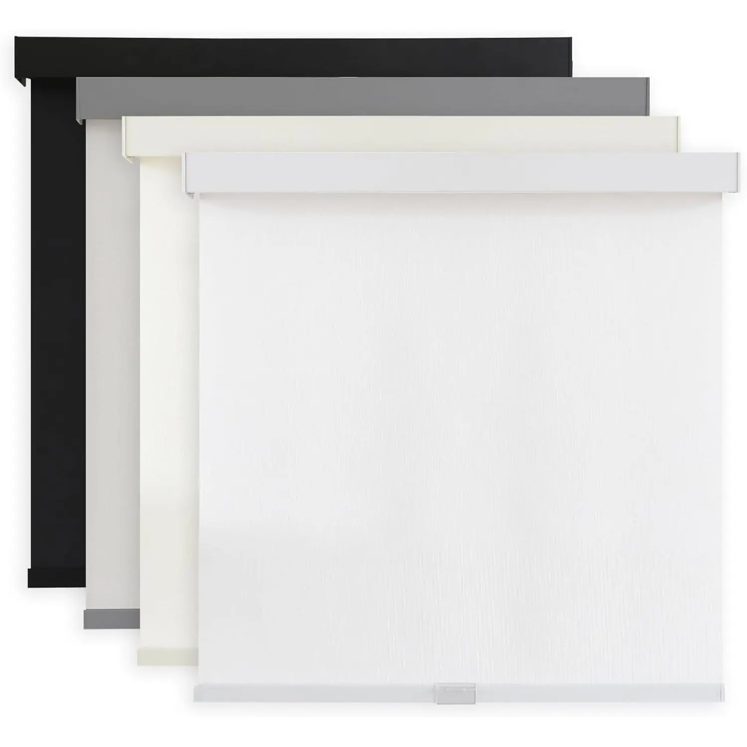 Light Filtering Free-Stop System Roller Shades for Windows & Offices, 1% Openness, Thermal, UV Protection, Durable Modern Natural Woven Blinds (20" W x 72" H, White)