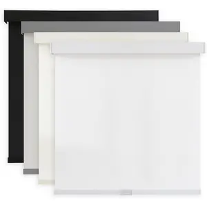 Light Filtering Roller Shades Blinds for Windows, 1% Openness Free-Stop Shades with, Thermal, UV Protection, Natural Woven Blinds(20" W x 72" H, White)