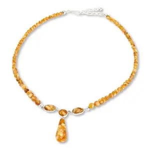 Mine Finds by Jay King Sterling Silver Butterscotch Amber Drop 18" Necklace