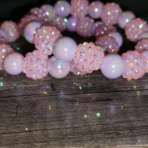 Purple Rhinestone Elastic Bracelet