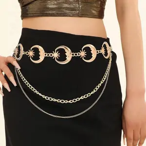 Personalized Temperament Double Tassel Moon Waist Chain Summer Fashion Body Chain Dress Belt