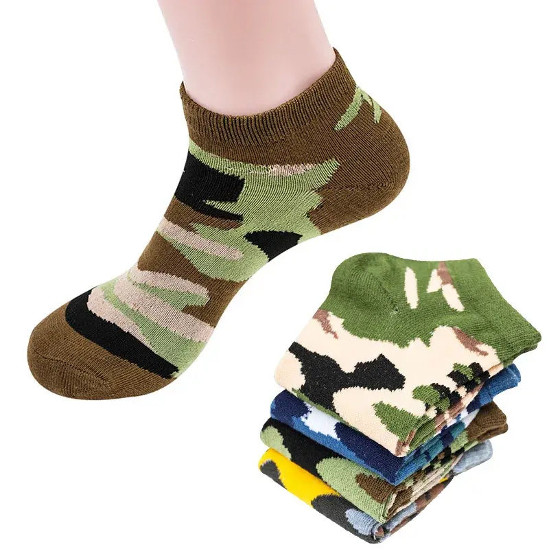 Men's Socks 4 Pairs Men Ankle Socks Camouflage Pattern Personality Funny Socks Summer Autumn Breathable Elasticity Excellent