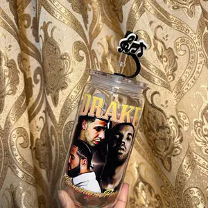 Drake Champagne Papi 16oz Plastic Cup - Drinkware with Custom Graphic Design - Bottles