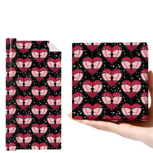 Funny Wrapping Paper - Black & Pink Sexy Heart with Butt Rude Adult Wrapping Paper for Adult | Gift Wrapping Paper