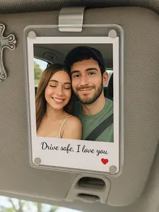 Custom Car Visor Photo Clip – Personalized Picture Holder - Romantic Gift for Boyfriend, Girlfriend, Husband or Wife