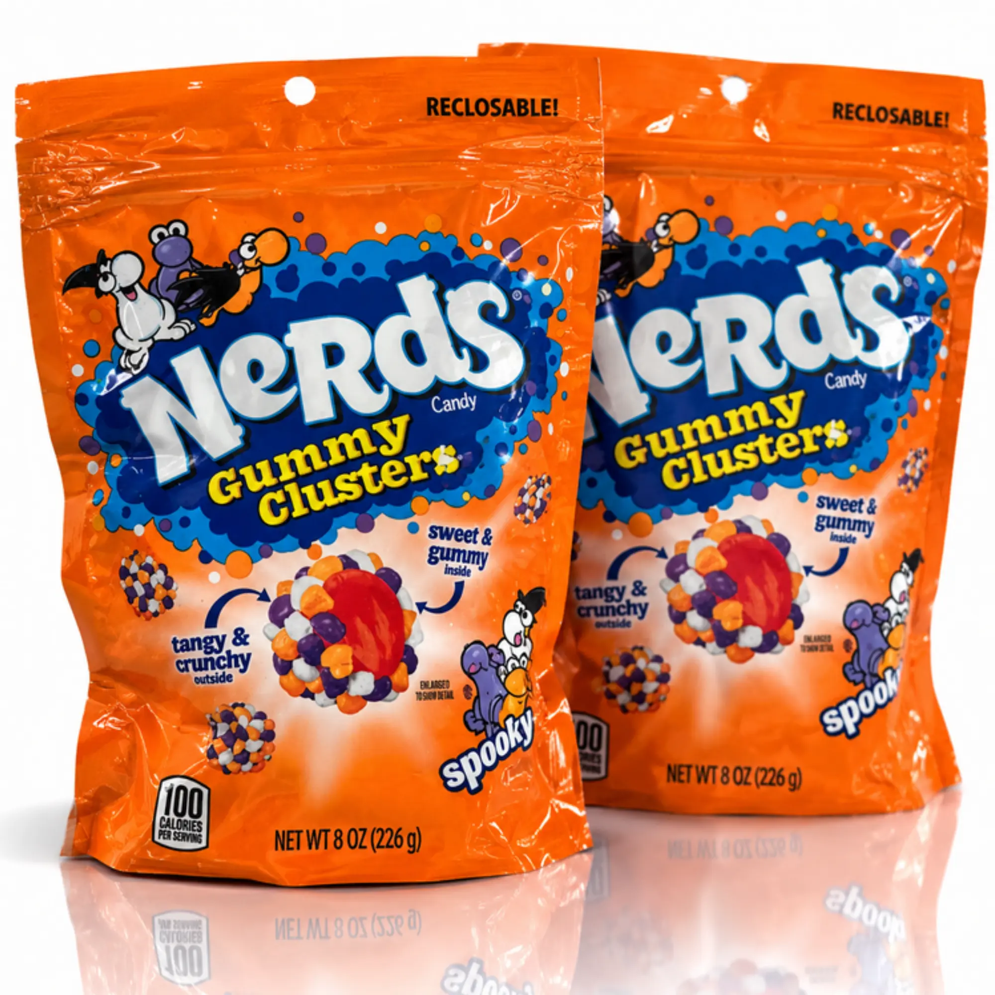 Nerds Gummy Clusters Spooky Halloween Candy, 8 oz Bags, 2 Pack