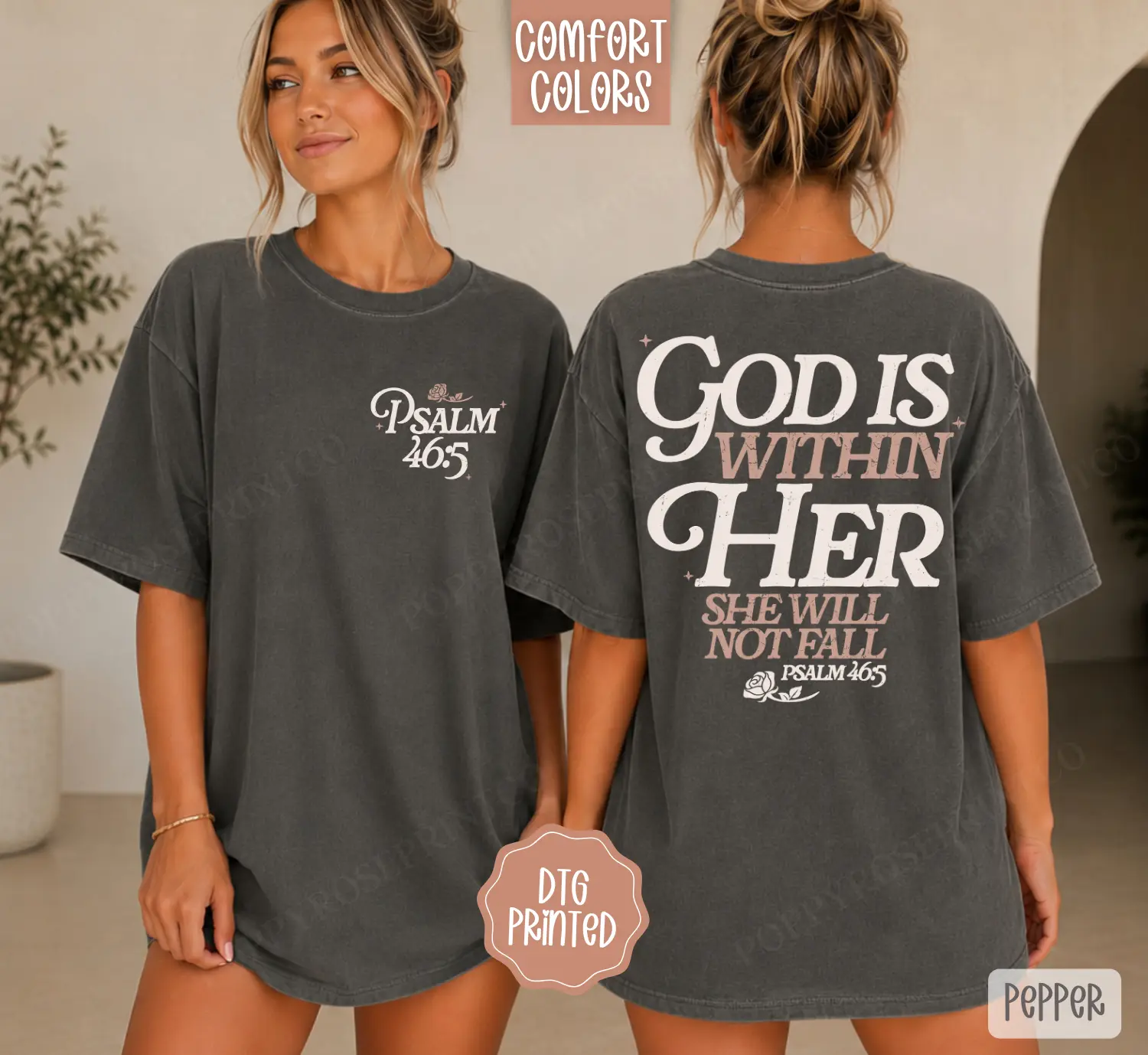 God is Within Her Comfort Colors Shirt, Trendy Women's Religious Tshirt
