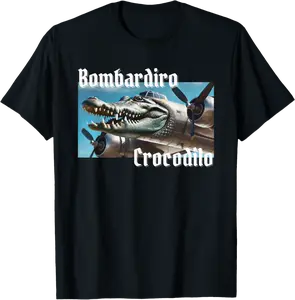 Bombardiro Bombardino Crocodilo Funny Italian Brainrot Meme T-Shirt - Jamespatric Shop 67B0F3LTWY5J
