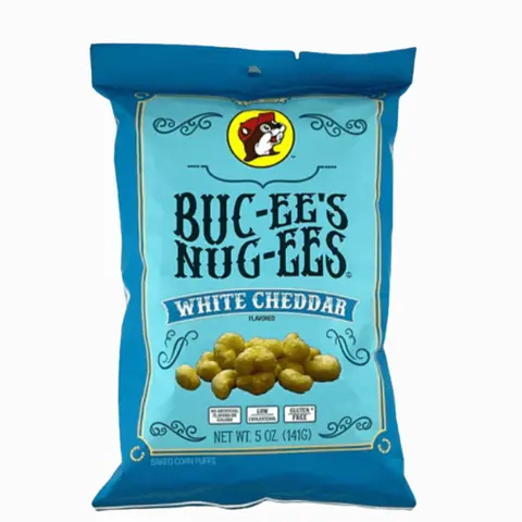 Buc-ee's White Cheddar Beaver Nugees- Intense Savory Crunchy White Cheddar Cheese Seasoned Flavorful Snack Crisps and Puffed Snacks Crispy Gourmet with a Satisfying Crunch