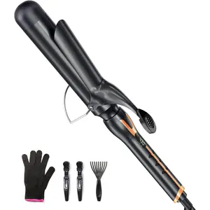 Curling Iron 1.5 Inch Big Barrel – Ceramic Large Barrel Curling Iron with 14 Heat Settings & Argan Oil Infused