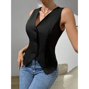 RosyDaze Women's Casual Sleeveless Split Vest Waistcoat