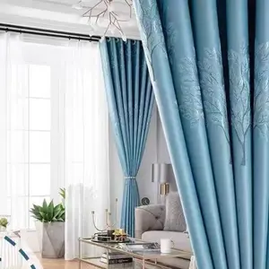1pc Blue Curtains Blackout Bedroom High-end Heat Insulation Sun Protection Multi-color Optional Thermal Insulated Curtain