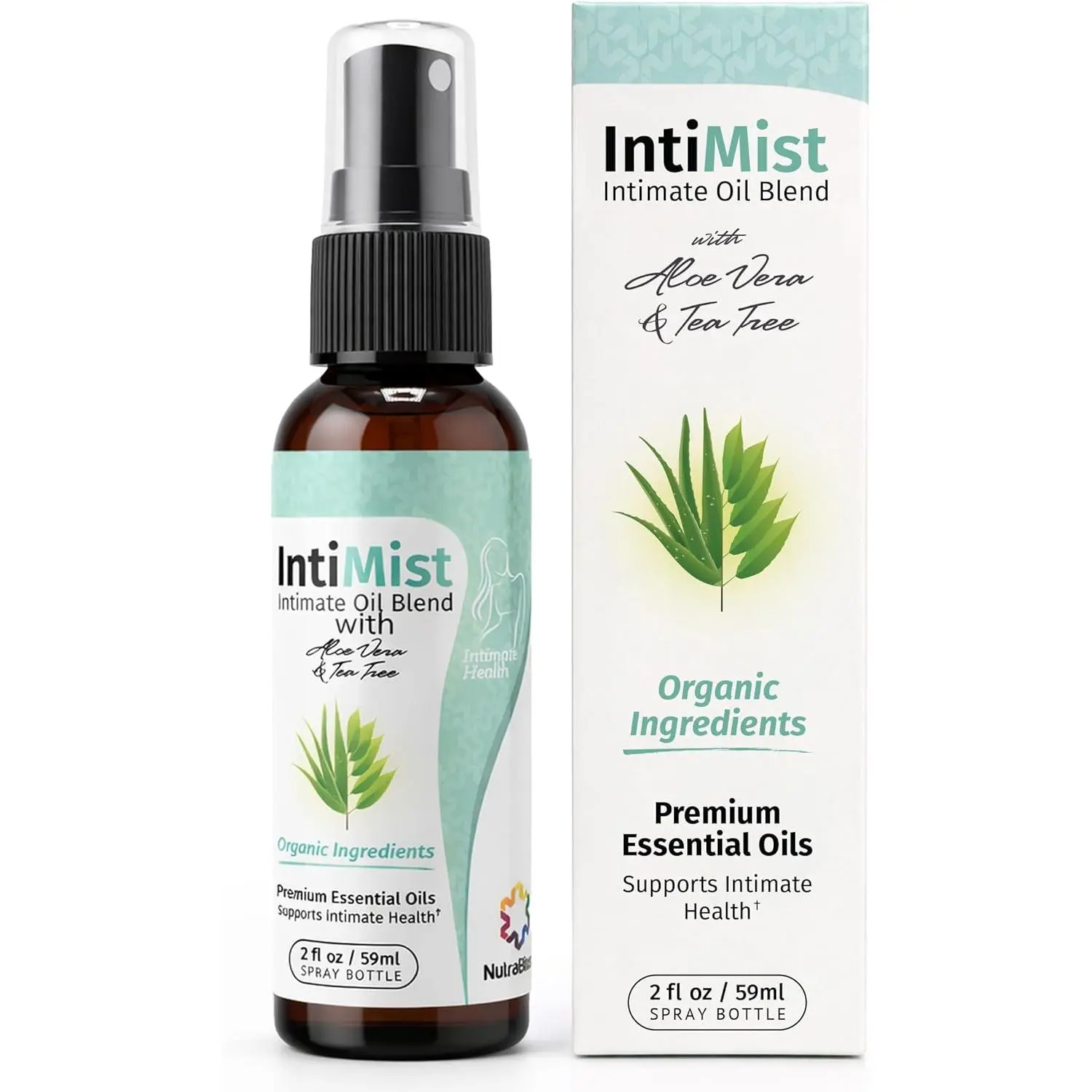 NutraBlast Intimist Feminine Essential Oils Blend Spray (2 fl oz) | All Natural Intimate Deodorant for Women | Works Well for Dryness, Odor, Itching & Burning