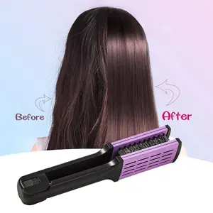 Hair Straightening Brush for Thick Curly Hair, Anti Frizz Double Sided Smoothing Comb, V-Shaped Clamp Hair Styling Tool for Daily Salon & Travel Use