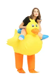 Inflatable Yellow Duck Costume Hen Stag Night Party Halloween Animal Fancy Dress