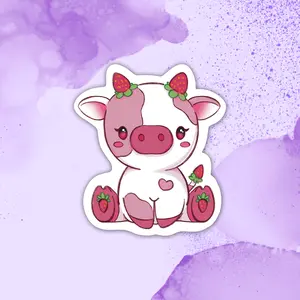 Strawberry Cow Sticker