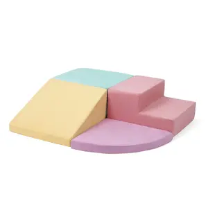 GARVEE Toddler Foam Climbing Blocks Set - 4PCS Indoor Active Playset for Toddlers and Preschoolers, Encourages Physical Activity through Climbing, Crawling, and Sliding in a Safe and Soft Environment.