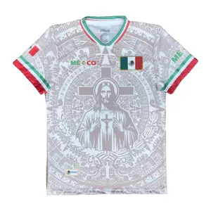 Brown and White Santo Cristo Unisex Jersey, Football Soccer Fan Shirt, Lightweight Breathable Sportswear, Match Day Apparel Gift for Supporters
