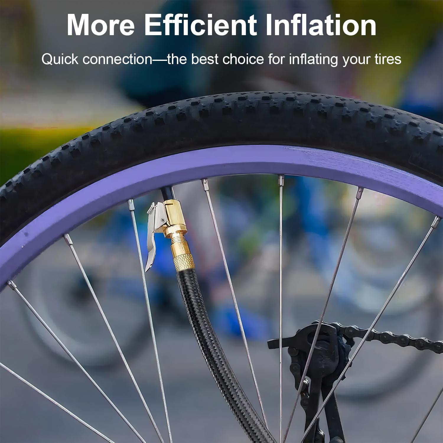 8mm Brass Locking Tire Air Chuck with Clip, Universal Tire Inflator Hose Adapter & Nozzle Connector for Car Truck Motorcycle Automotive