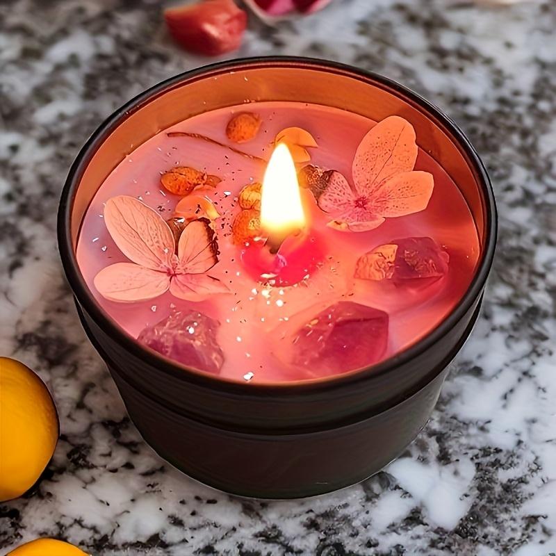 Crystal Petal Soy Wax Scented Candle Single Jar Fragrance Candle Embellished with crystals and petals, suitable for home decoration, a gift scented candle, ideal for lovers, friends, and various holidays decor