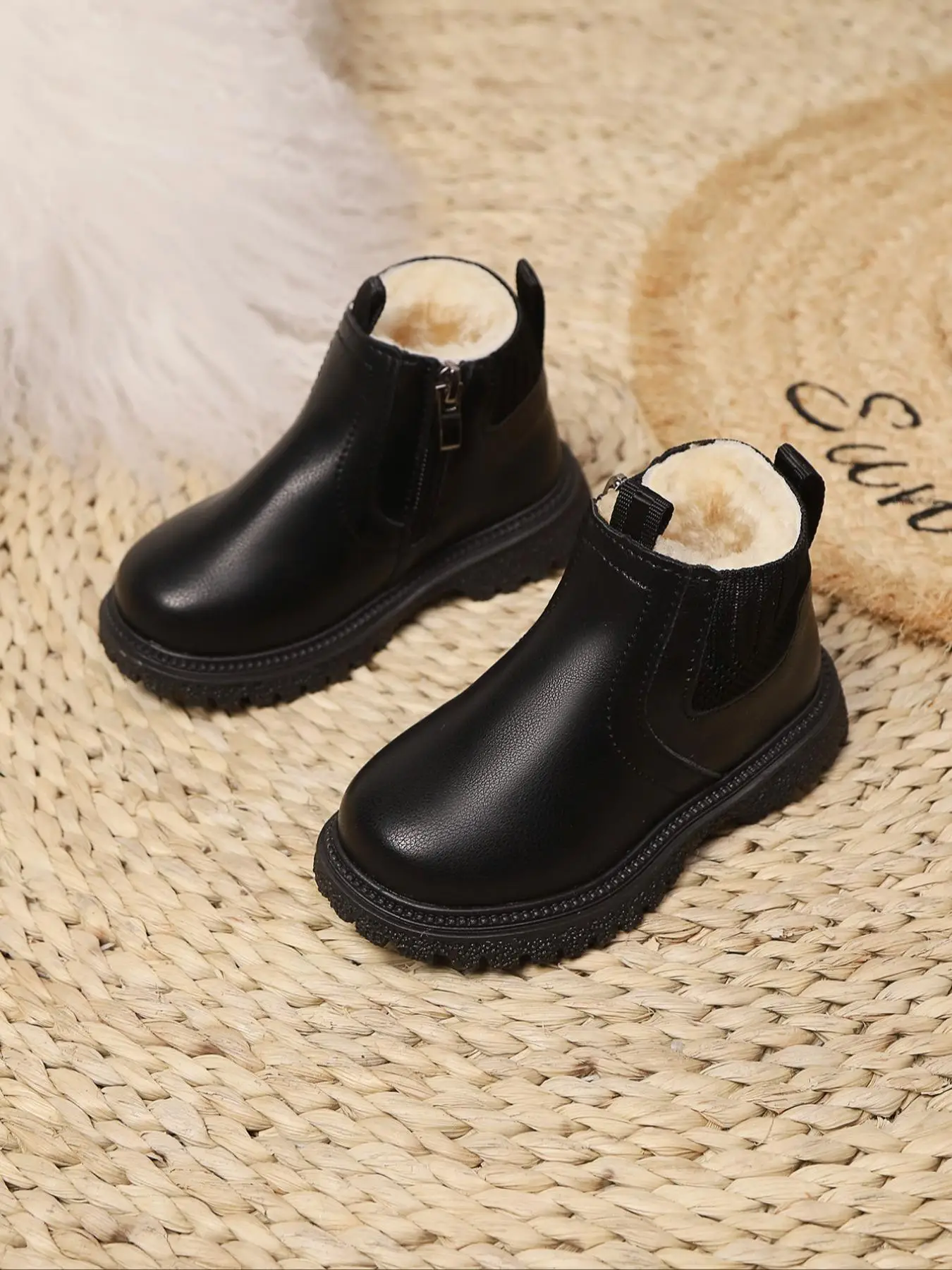 Fashionable Solid Color Zipper Design Boots, Casual Comfortable Boots for Daily Wear, Trendy All-match Boots for Girls