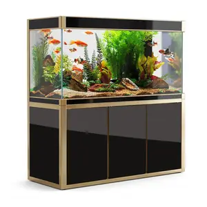 175 Gallon All-in-One Aquarium System Bundle with Aluminum Stand Cabinet & Sump Filter | 59" Low-Iron Ultra-White Crystal Glass Fish Tank, 1200 GPH Pump, Dual LED Light Cover | Heavy Duty Luxury Setup for Marine Reef, Coral, Plants