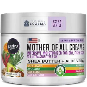 Puriya Mother of All Creams Ultra Sensitive Skin Variant - Gentle Plant-Based Moisturizer with Shea Butter & Aloe Vera - Hydrating for Dry Itchy Skin - US Made - 127.5 g