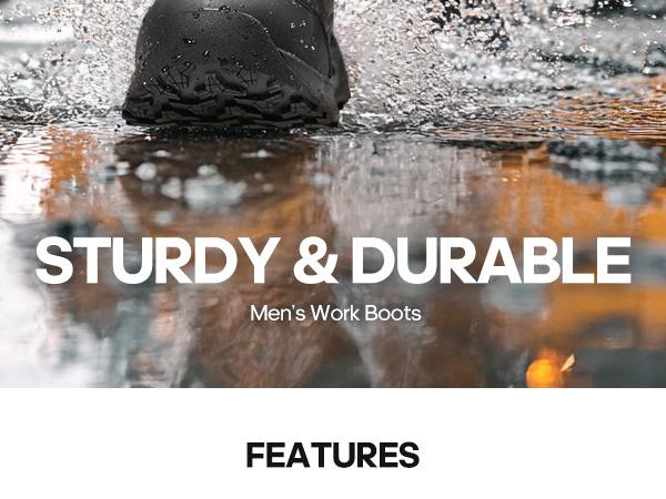 NORTIV 8 Steel Toe Work Boots for Men Waterproof Puncture-resistant Slip Resistant Safety Construction Boots