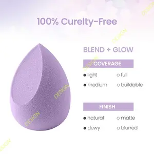 Nebula Glitz 7 Pcs Makeup Sponge Set | Blender Sponges  for Liquid, Cream, and Powder, Multi-colored with Mini Makeup Sponge (Purple)