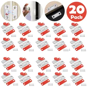 20X Magnetic Door Catch Ultra Thin Cabinet Magnets Stainless Steel Drawer Magnet Catch for Sliding Door Closure Kitchen Cabinet Cupboard Closet Closer