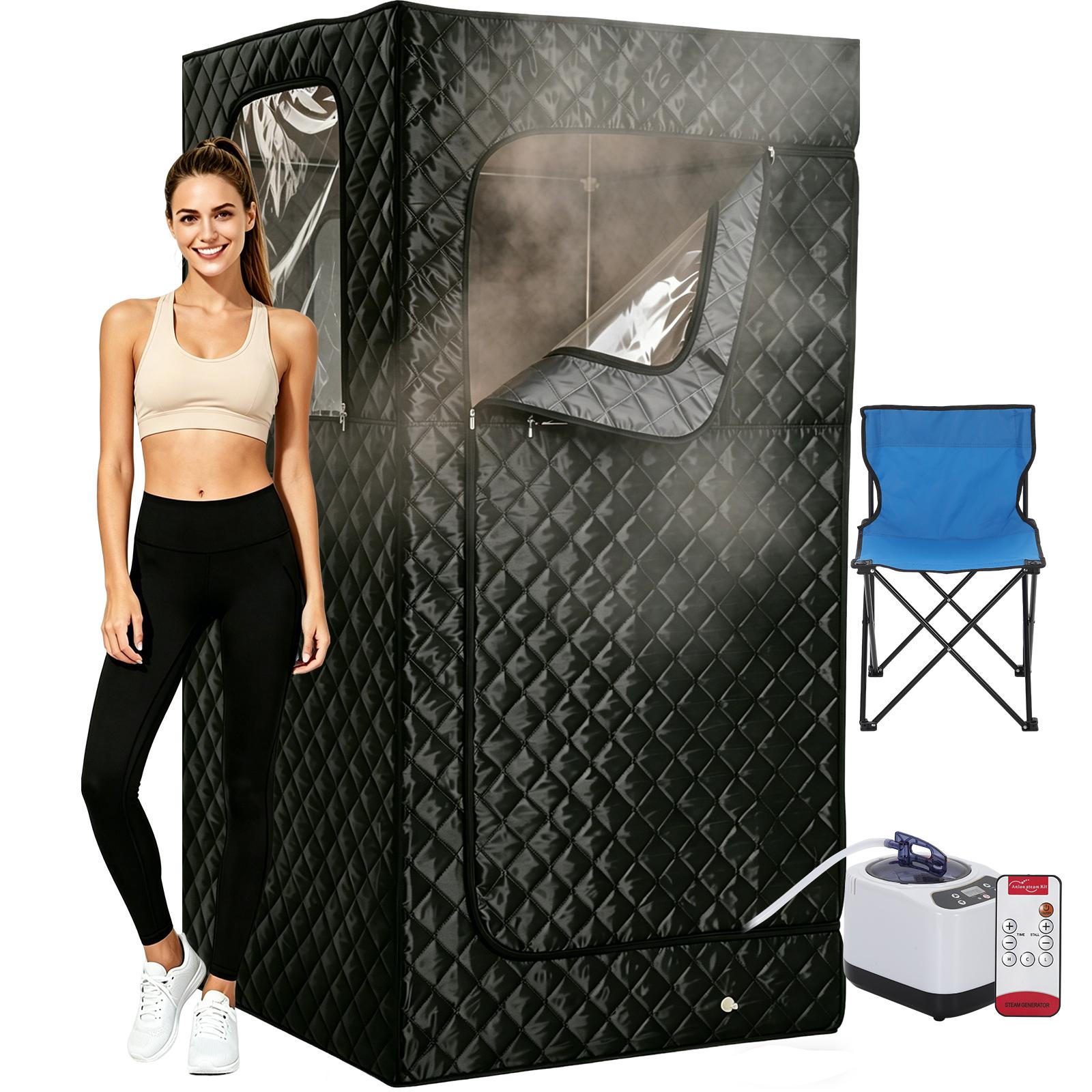 Garvee Portable Home Sauna Box with 10-Min Fast Heating,Single/Double-Person SPA Steam Sauna Tent Featuring 3L/1200W 、3L/1400WSteamer, 9 Adjustable Levels, Durable 600D Material, and Easy Foldable Setup for Relaxation Garvee Portable Home Sauna Box with 10-Min Fast Heating,Single/Double-Person SPA Steam Sauna Tent Featuring 3L/1200W 、3L/1400WSteamer, 9 Adjustable Levels, Durable 600D Material, and Easy Foldable Setup for Relaxation