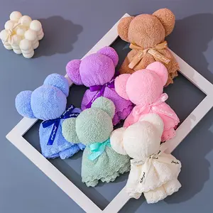 Bear Towel Gift Set – 20 Pack Plush Teddy Bear Washcloths for Party Favors, Soft Fluffy Face Towels for Bathroom, Cute Christmas Stocking Stuffers for Women, Bulk Mini Towels for Wedding Birthday