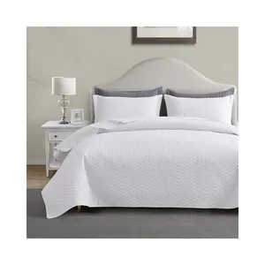 Quilt Set Twin/Twin XL, Lightweight White Bedspread Ultrasonic Chevron Pattern Light Coverlet for All Season Comforter Bedding Decor - 2 Piece Twin Extra Long Bed Cover Sets