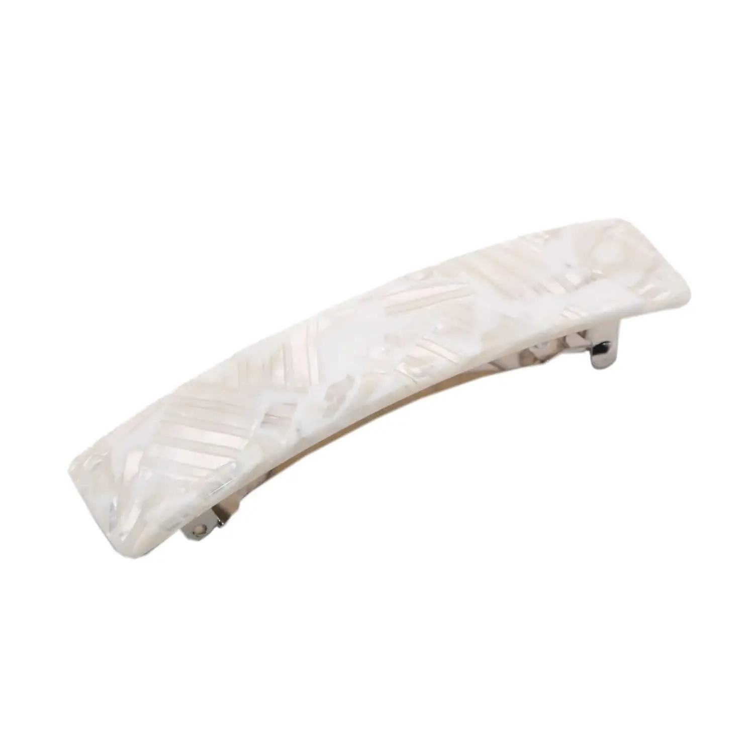 Oblong Handmade Celluloid Barrette Hair Clip for Women, 3.5-Inch No-Slip French Made Hair Accessory, Barrette Hair Clips
