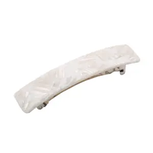 French Amie Oblong Handmade 3.5" Celluloid No Slip Hair Clip Barrette for Women, Made in France