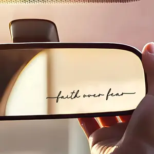 3PCS/SET Faith Is Stronger Than Fear Car Rearview Mirror Vinyl Stickers, Sticker for Cars, Suitable for Car Rearview Mirrors, Water Cups, Mirrors