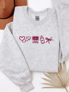 Ultrasound Tech Embroidered Sweatshirt, Sonographer Embroidery Crewneck, Medical Icons Hoodie, Nurse Graduation Gift, Hospital Crew Style