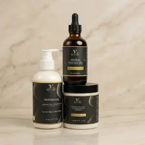 Kevory Growth & Moisture Trio - Herbal Infused Oil, Moisturizing Leave-In Conditioner, Root Booster Mask for Dry Hair