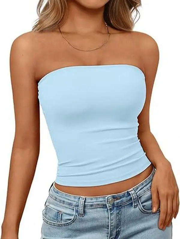 Women's Solid Color Off-Shoulder Backless Sleeveless Tube Top - Basic Casual Camisole, Sexy Streetwear for Daily Matching, Summer Vacations