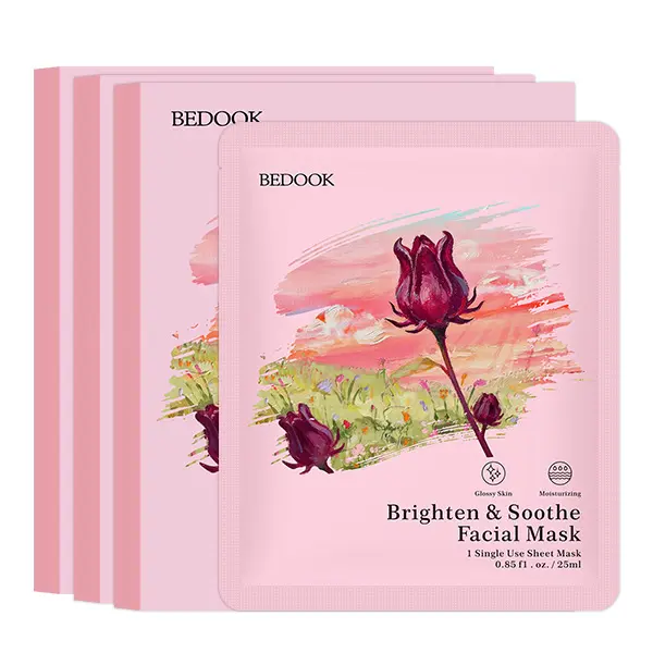 BEDOOK Brighten & Soothe Facial Mask 3-Pack | Daily Brightening Repair, Soothing Hydrating Skincare Bundle