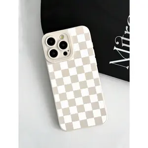 Y2K Matte Checkered TPU Phone Case With Camera Protection, Aesthetic Style, Compatible With IPhone & Galaxy, Covers IPhone 16/16 Pro Max, Galaxy Cases,compatible with iPhone 17, 16, 11, 12, 13, 14, 15 Pro Max, X/XS/xsmax