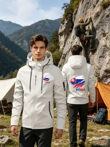 Men's Lightweight Jacket, Print Pattern, Multi-Color Sporty, Ideal for Hiking, Camping, Daily Commute, Breathable, Durable, Comfortable