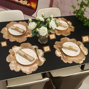 8-Piece PVC Table Mats Set, Heat-Resistant Non-Slip Design, Floral Patterns, Easy Clean, Ideal for Home Dining, Parties, Festive Decorations, Plastic Placemats Wipeable