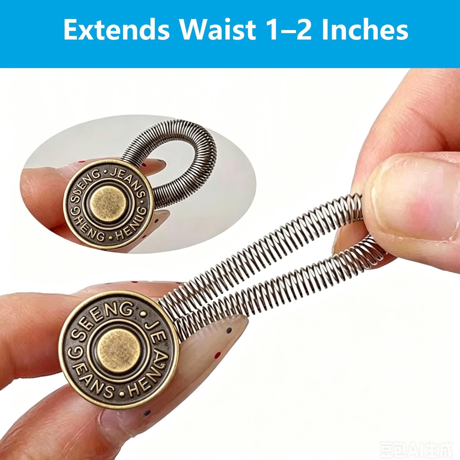 20 Pcs Premium Metal Button Extenders for Jeans & Pants - Easy Hook-On, Bronze Tone, Universal Fit, Instant Waist Expansion for Daily Wear (Sewing Accessories & Haberdashery)