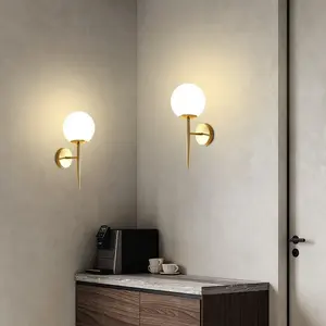 Modern Wall Light, Nordic Creative Corridor Hallway Indoor Plastic Ball Lamp, American Living Room Bedside Reading Light